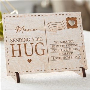 Personalized Wood Postcard - Sending Hugs -Whitewash - 36922-W