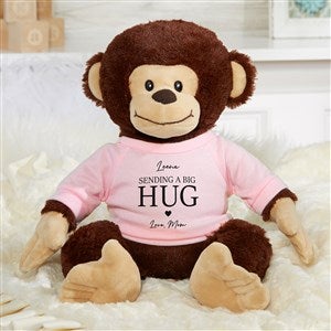 Sending Hugs Personalized Plush Monkey- Pink - 36924-P
