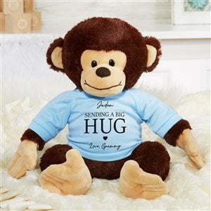 Sending Hugs Personalized Plush Monkey- Blue - 36924-B