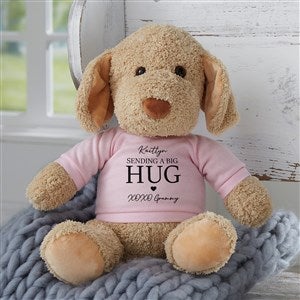 Sending Hugs Personalized Plush Dog Stuffed Animal - Pink - 36926-P