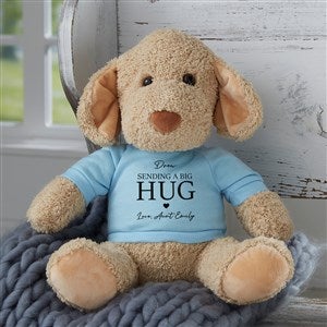 Sending Hugs Personalized Plush Dog Stuffed Animal- Blue - 36926-B