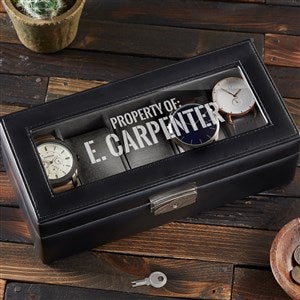 Authentic Personalized Leather 5 Slot Watch Box - 36937