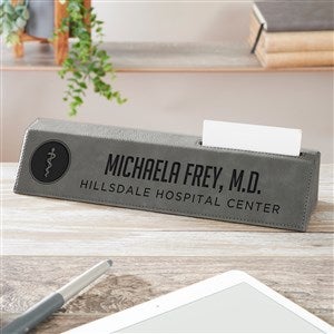 Rod of Asclepius Personalized Leatherette Name Plate - 36971