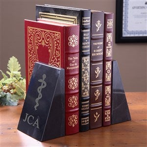 Rod of Asclepius Medical Marble Bookends - 36973