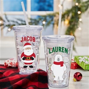 Santa and Friends Personalized 17 oz. Insulated Acrylic Tumbler - 36981