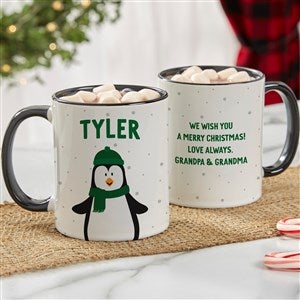 Santa and Friends Personalized Christmas Coffee Mug 11 oz.- Black - 36982-B