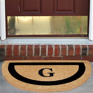 Monogrammed Black Single Frame Half Round Coir Doormat - 36989D-B