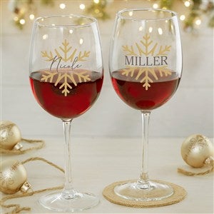 Set of 8 Holiday Wine Glasses, Christmas Wine Glass, Snowflake