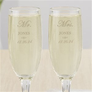 Mr. and Mrs. Collection Personalized Champagne Flute Set - 3706