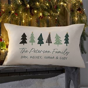 Christmas Aspen Personalized Lumbar Outdoor Throw Pillow - 12” x 22” - 37087-LB