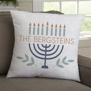 Spirit of Hanukkah Menorah Personalized 18 Throw Pillow - 37090-L