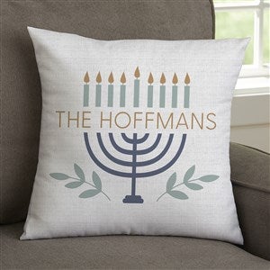 Spirit of Hanukkah Menorah Personalized 14 Velvet Throw Pillow - 37090-SV