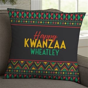 Kwanzaa Personalized 18 Velvet Throw Pillow - 37112-LV