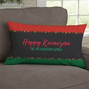 Kwanzaa Personalized Lumbar Throw Pillow - 37112-LB