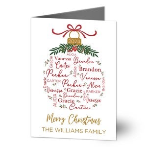 Merry Family Personalized Holiday Card- Premium - 37121-P