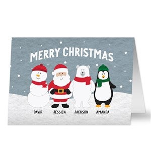 Santa and Friends Personalized Christmas Card- Premium - 37124-P