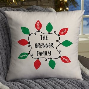 Holiday Lights Personalized Christmas 18 Throw Pillow - 37143-L