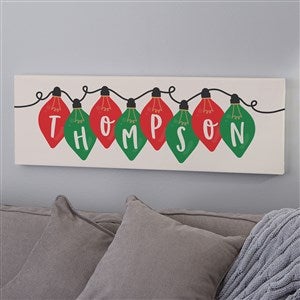 Holiday Lights Personalized Christmas Long Canvas Print- 8quot;x 24quot; - 37144-8x24