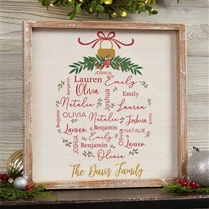 Merry Family Personalized Whitewashed Frame Wall Art- 12quot; x 12quot; - 37150-12x12