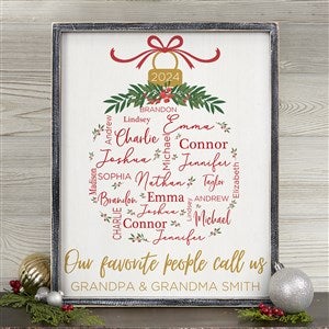 Merry Family Personalized Blackwashed Frame Wall Art- 14" x 18" - 37150B-14x18