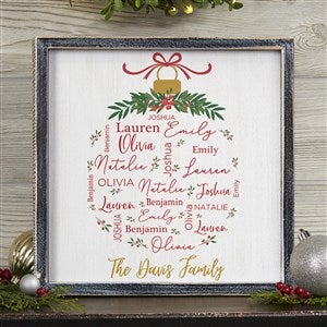 Merry Family Personalized Blackwashed Frame Wall Art- 12 x 12 - 37150B-12x12