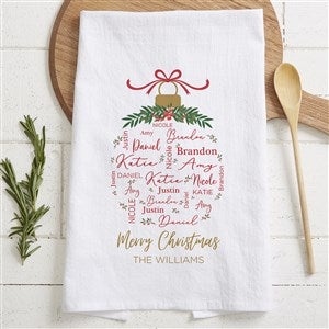 Merry Family Personalized Christmas Tea Towel - 37151