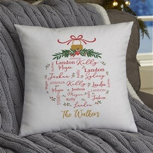 Merry Family Personalized Christmas 14" Throw Pillow - 37152-S