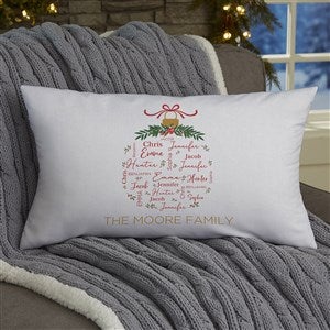 Merry Family Personalized Christmas Lumbar Throw Pillow - 37152-LB