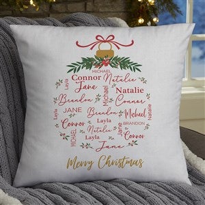 Merry Family Personalized Christmas 18 Velvet Throw Pillow - 37152-LV