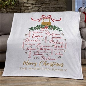 Merry Family Personalized Christmas 50x60 Plush Fleece Blanket - 37153-F