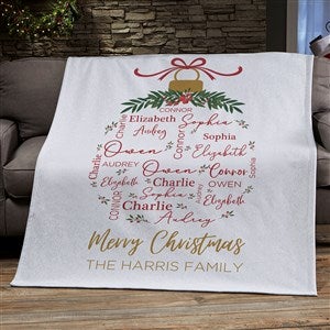 Merry Family Personalized Christmas 50x60 Sweatshirt Blanket - 37153-SW