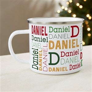 Christmas Repeating Name Personalized Enamel Mug-Large - 37170-L