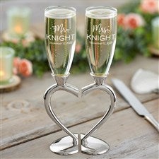 Infinite Love Personalized Wedding Flute Set - 37190