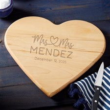 Infinite Love Personalized Heart Shaped Cutting Board - 37192