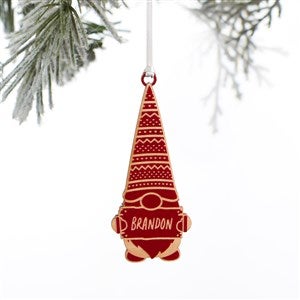 Christmas Gnome Personalized Wood Ornament- Red Maple - 37194-R