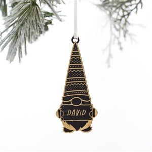 Christmas Gnome Personalized Wood Ornament- Black - 37194-BLK