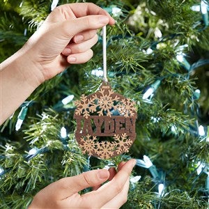 Snowflake 4 Wooden Ornament – Personalize It!