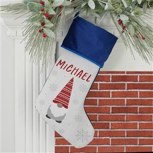 Christmas Gnome Personalized Blue Christmas Stockings - 37207-BL