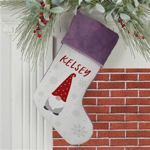 Christmas Gnome Personalized Purple Christmas Stockings - 37207-P