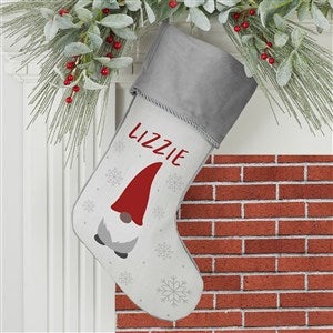 Christmas Gnome Personalized Grey Christmas Stockings - 37207-GR