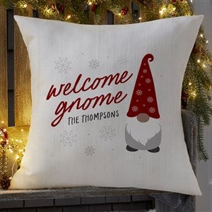 Christmas Gnome Personalized Outdoor Throw Pillow- 16”x 16” - 37214