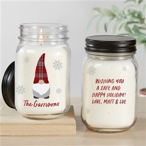 Christmas Gnome Personalized Farmhouse Candle Jar - 37217