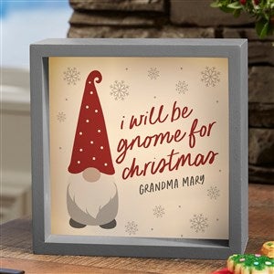 Christmas Gnome Personalized LED Grey Light Shadow Box- 6x 6 - 37219-6x6