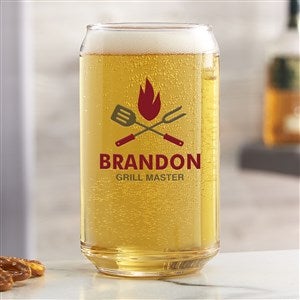The Grill Personalized Printed 16oz Beer Can Glass - 37273-B