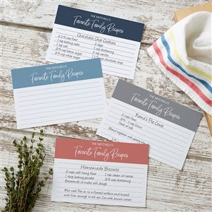  4x6 Personalized recipe cards, set of 20, teacher gift