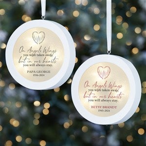 On Angels Wings Personalized Memorial LED Light Ornament - 37308