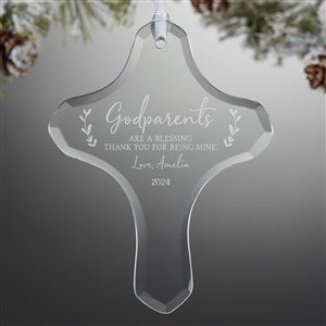 Godparents Are A Blessing Personalized Cross Ornament - 37316