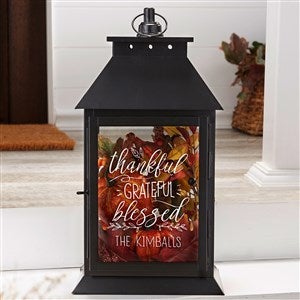 Thankful Personalized Black Decorative Candle Lantern - 37397