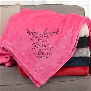 Your Wings Were Ready...  Personalized 50x60 Pink Fleece Blanket - 37454-SP