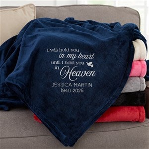 I Will Hold You In My Heart Personalized 60x80 Navy Fleece Blanket - 37462-LN